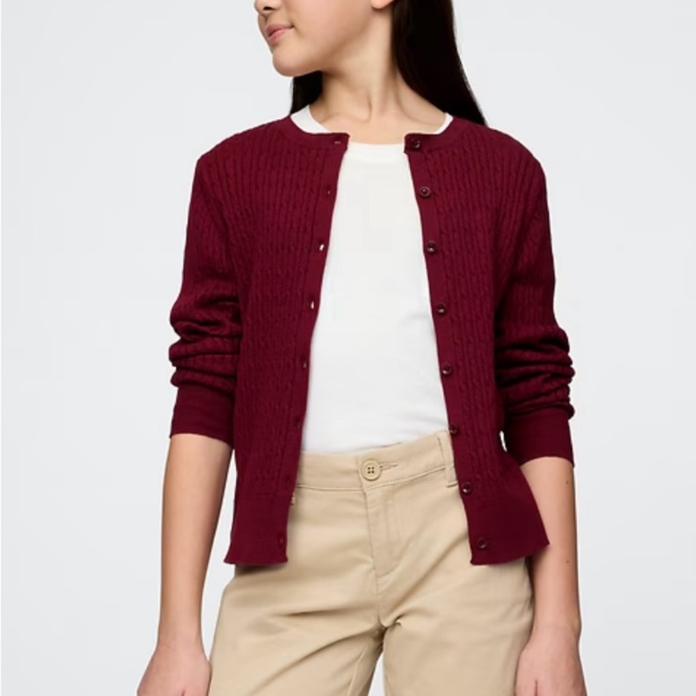 GAP Kids Burgundy School Cardigan